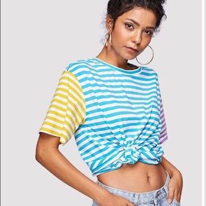 SALE‼️ SHEIN COLOR BLOCK STRIPED TOP